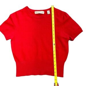 Valerie Stevens 100% 2ply Cashmere Red Pullover sleeve sweater size S
